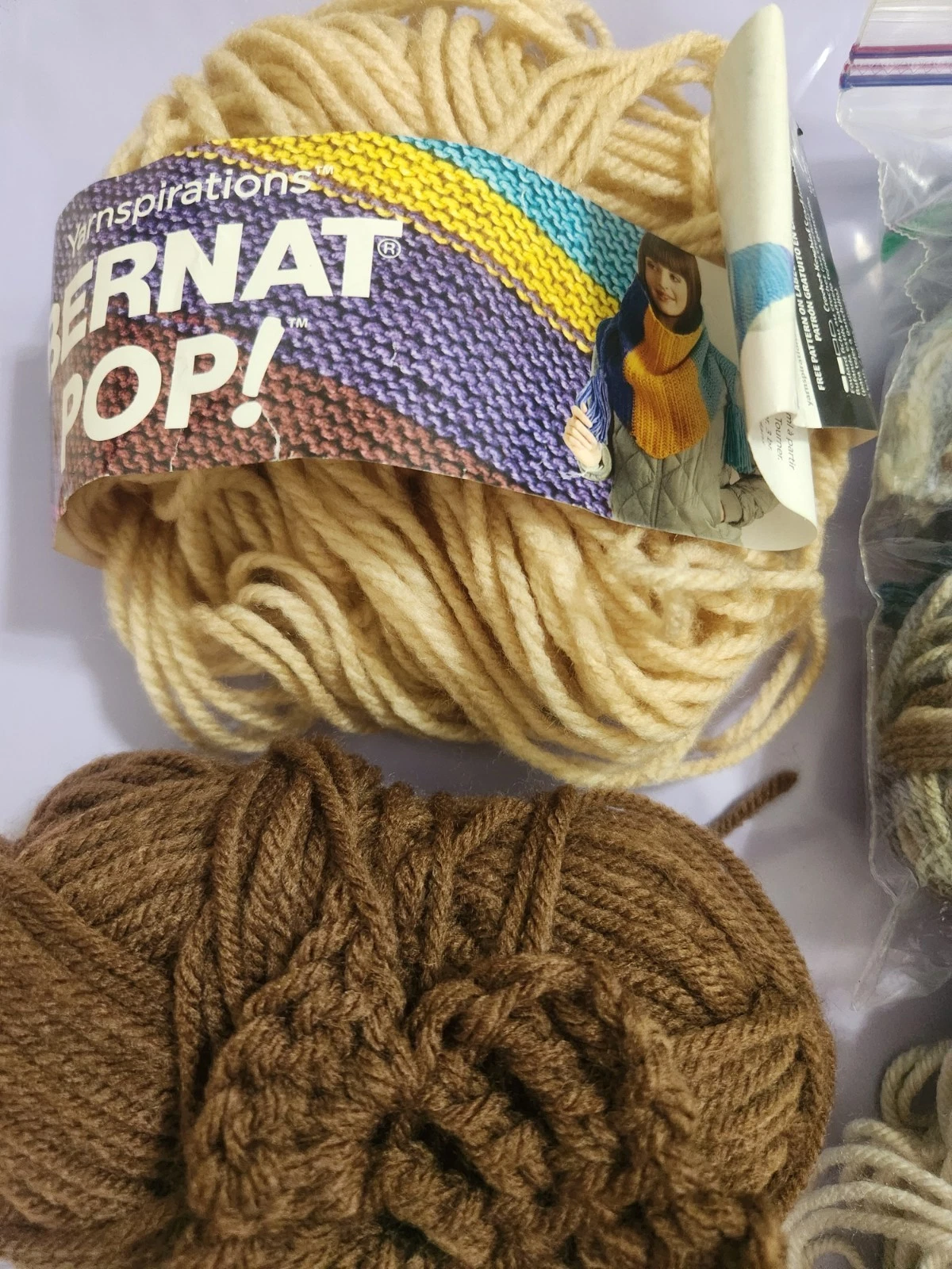 Assorted Yarn Lot Bundle Mixed Partial Skeins Scraps Craft Destash Used - product detail image 4