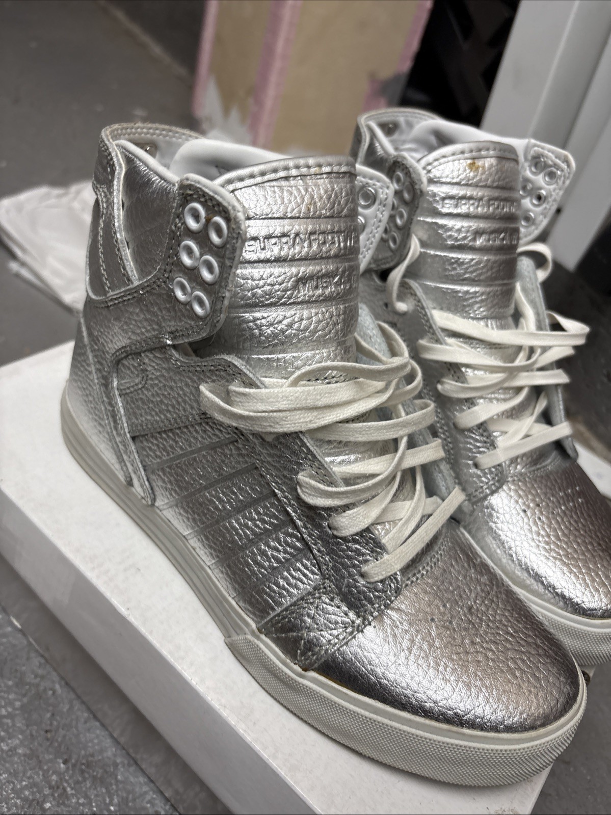 Supra Men's Skytop Chad Muska Pro Model Silver Size 6