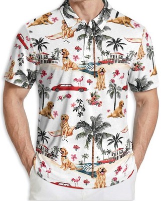 Men's Polo Shirt Nova Scotia Retriever Beach Golf Shirt Gift for Dog Lovers