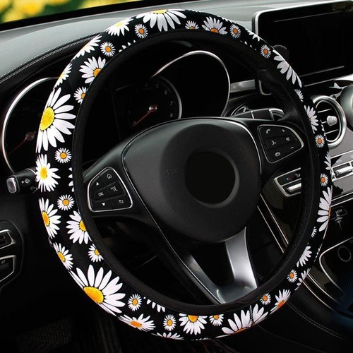 Daisy Steering Wheel Cover Printed Anti-Skid Elastic Car Steering Wheel - Picture 2 of 7