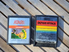 Atari 2600 Centipede + Imagic Demon Attack Cartridge Lot – Classic Games
