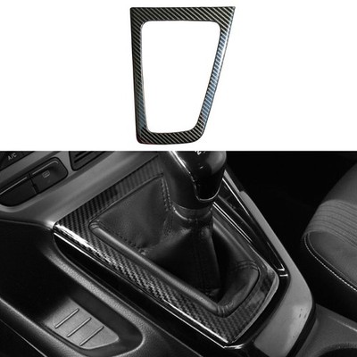 Fit For Ford Focus 2012-2014 MT Carbon fiber color Steel Gear shift Panel Cover