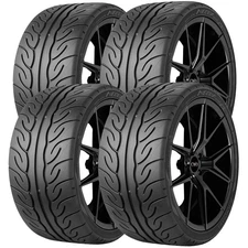 (QTY 4) 255/35R18 Yokohama Advan Neova AD08R 90W SL Black Wall Tires