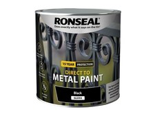 Ronseal 39212 Direct to Metal Paint Black Gloss 2.5 litre