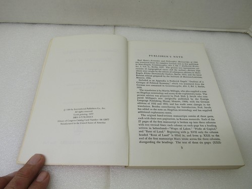 The Economic And Philosophic Manuscripts Of 1844 Karl Marx International 1977 PB - Picture 5 of 12
