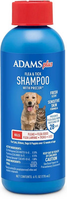 Adams Plus Flea & Tick Shampoo with Precor for Cats, Kittens, Dogs & Puppies Ove