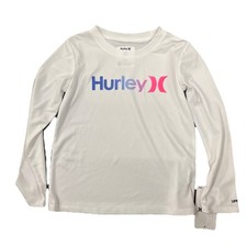 Hurley Youth Girl's UPF 50 H2O Dri Fit Long Sleeve Rash Guard Swim Top