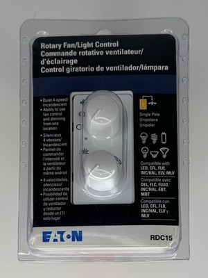 Eaton Rotary Fan/Light Control White RDC15 - NEW