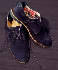 Mens UK7 Tommy Hilfiger Blue Suede Shoes Preowned Good condition 