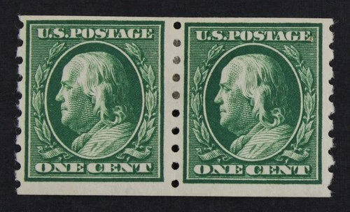 CKStamps: US Stamps Collection Scott#392 1c Franklin Mint HR OG 24 1/2mm