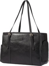 Fashion Dog Purse Pet Carrier Leather Bag for 16 "L x 7 "W x 11.5 "H, Black