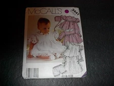 McCall's Pattern 3441 Infants' Dress, Pinafore, Panties and Bonnet  S, M, L  Unc