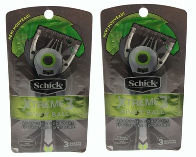 Men Razor Schick Xtreme3 Pivot Ball 3 Blades Men Disposable Razor 1223-2 Pack