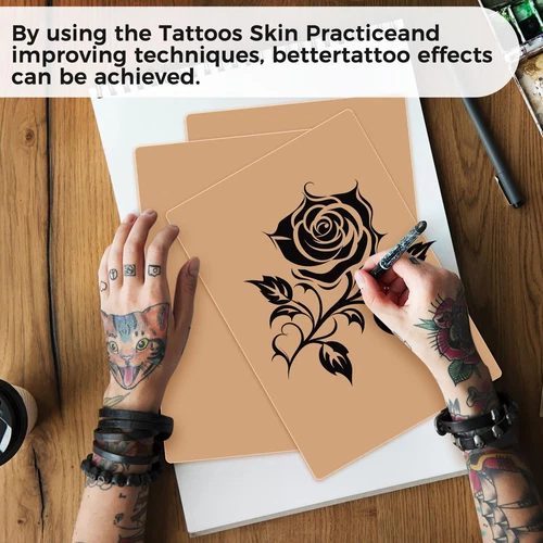 30 Pack Fake Skin for Tattoo Practice, 8"X6" Reelskin Sheets, Realistic Reusable image 6
