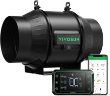 VIVOSUN Inline Duct Fan 6 inch/150 mm & Temperature Humidity Controller E42A(8A)