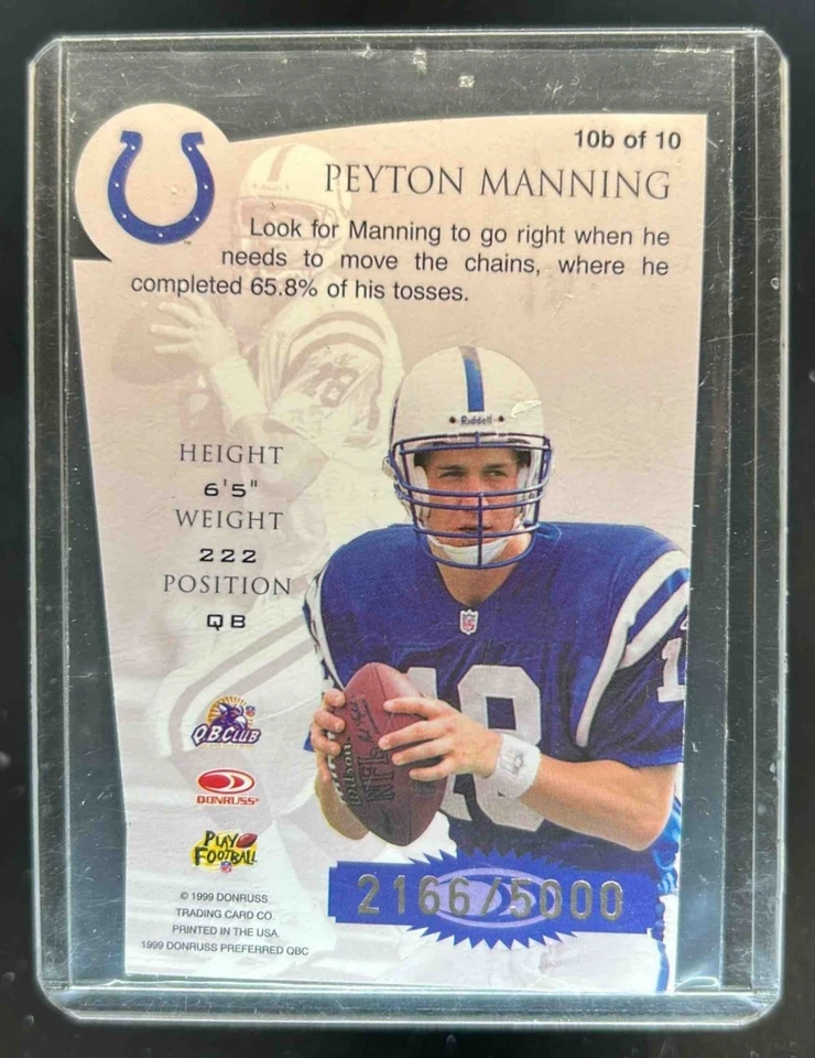 1999 Donruss Preferred QBC Peyton Manning Chain Reaction #/5000 Colts - Image 2 of 2