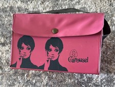 Vintage Twiggy Carousel Hot Pink Vinyl Lunch Box 1960s Art Box