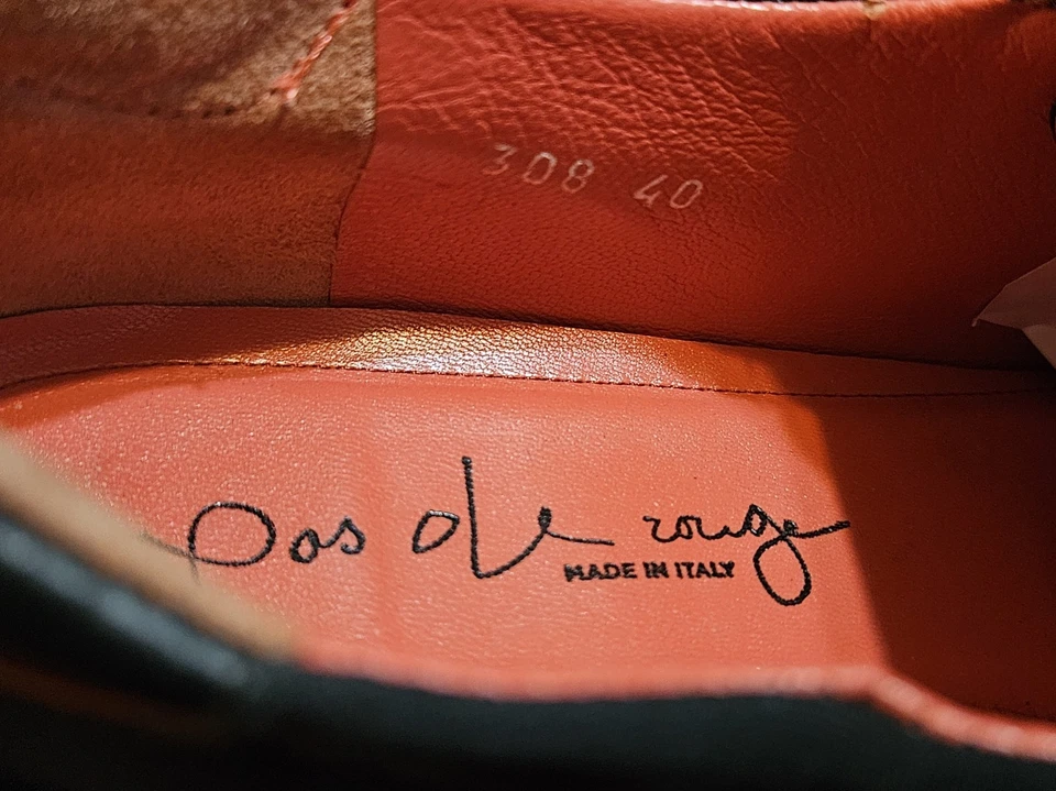 Oxford Pas De Rouge "Marta" para mujer talla 40 de cuero y microfibra negro Italia Foto 2 de 4