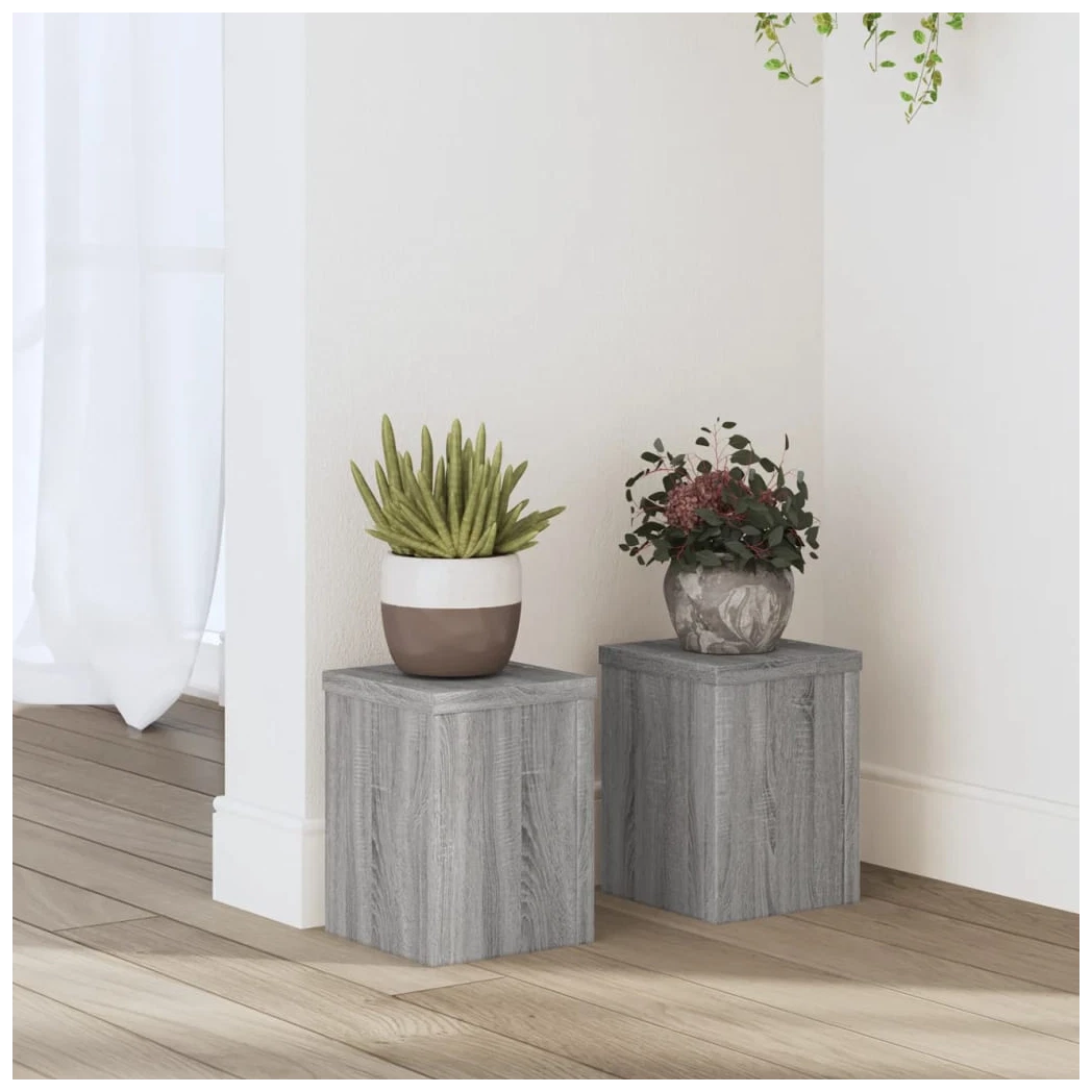 Plant Stand 2pcs Grey Sonoma 15x15x20cm Engineered Wood Tiered Indoor/Outdoor!