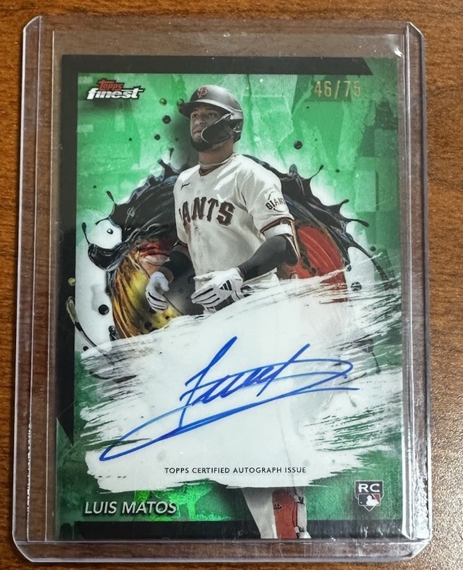 2024 Topps Finest Autographs #FA-LM Luis Matos Rookie Giants Auto /75 green