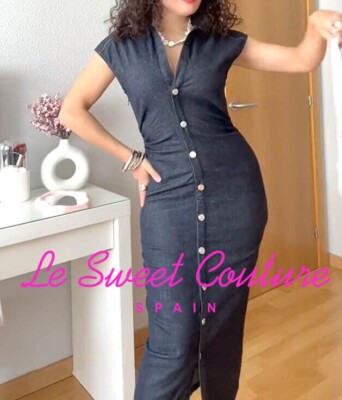 ZARA WOMAN SS24 FITTED MIDI SHIRT DRESS DENIM BLUE 0779/148