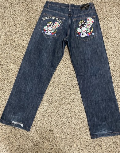 Herren Ed Hardy Christian Audigier Death or Glory Schädel Vintage Jeans, Größe 36 - Bild 12 von 12
