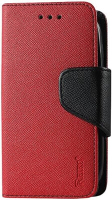 Reiko 3-In-1 Wallet Case with Interior Leather for BLU Advance 4.0 - Red