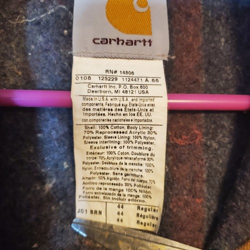 Vintage Carhartt Detroit Blanket Lined Jacket Mens 44 Brown J01 BRN USA UFCW - Bild 3 von 9
