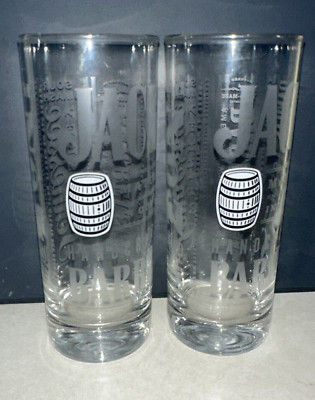 NEW 2-Tall Highball Jack Daniels Tennessee Whiskey Glass 6'' Hand Crafted Barrel