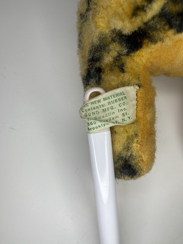 Vintage Gund Sani-Foam Tiger Plush Kitty Green Eyes Tongue USA - Picture 6 of 8