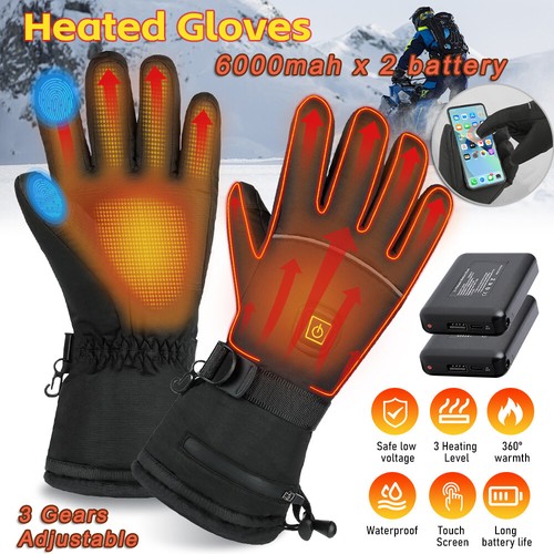 Electric Heated Gloves Camping Arthritis Hands Warm Thick Gloves Winter Gloves