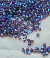 Swarovski Crystal 5301 4mm bicone beads, Smoked Topaz AB2X 36pcs 