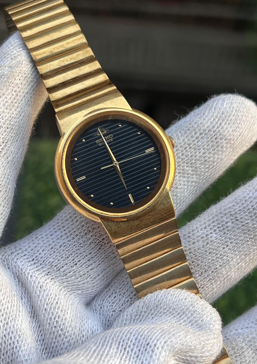 人気　SEIKO ゴールド 5Y91-6040 メンズ腕時計　美品 Seiko Quartz 5Y91-6040 Gold Plated Case Japan Made Vintage