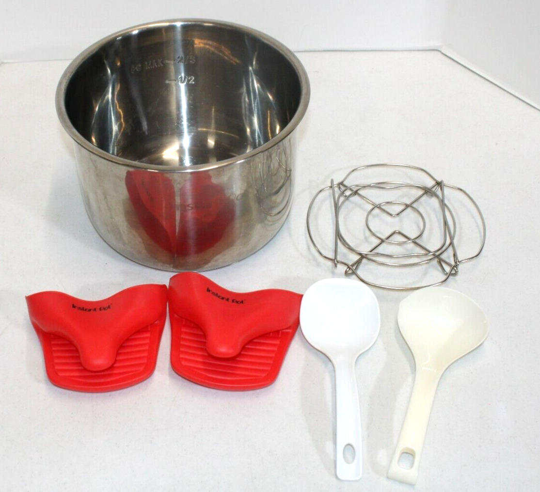 Instant Pot 6 Qt. Pot Replacement lP-DUO60 Inner Pot Only Liner, Rack & Acc-image