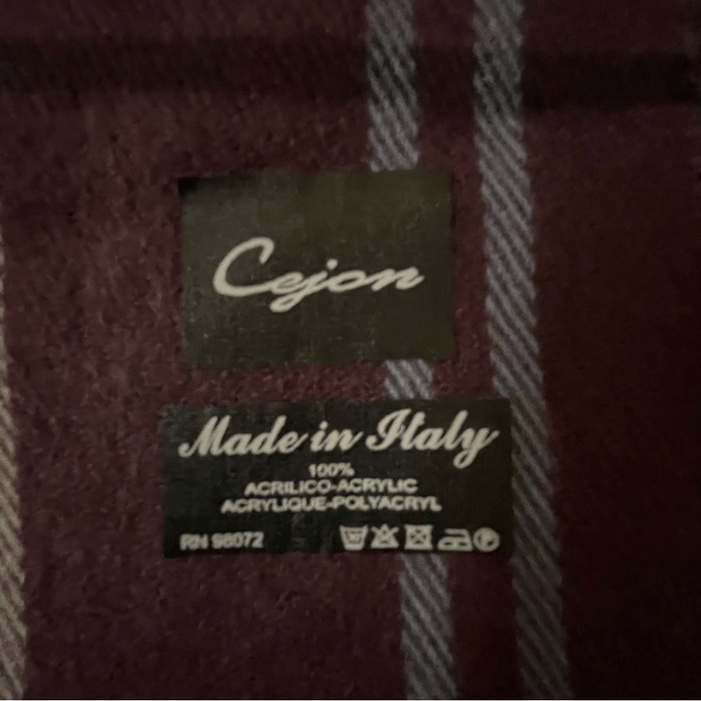 Cejon ~ Plaid Scarf with fringe end detailing ~ Made in Italy | eBay