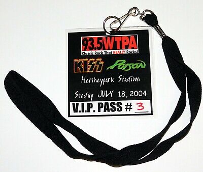 Kiss Band Vip Backstage Pass Laminate Hershey Stadium Pa 04 Concert Tour Ebay