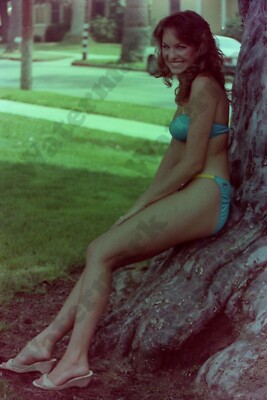 Pretty Woman bikini lingerie pinup candid Vintage Film Negative  V1h19
