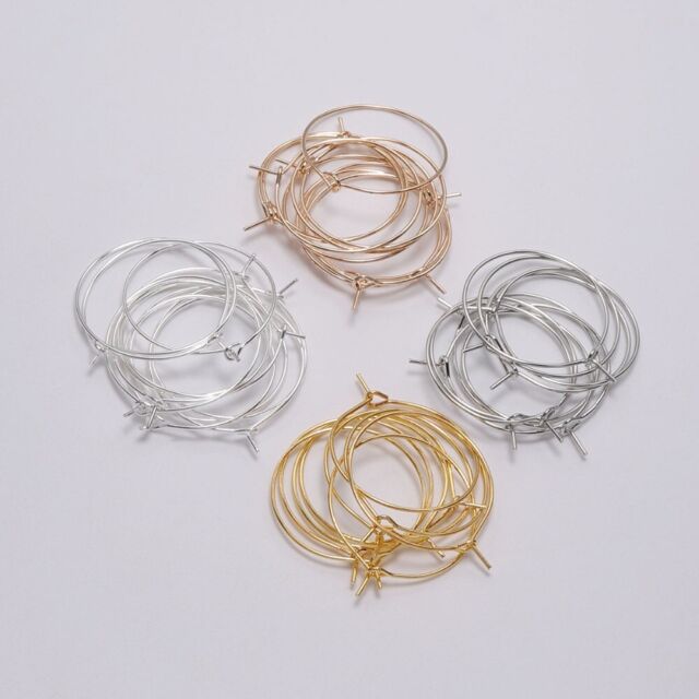 50PCS Charm Beading Hoop Loop Earring Ear Wire Big Circle For DIY Jewelry Making