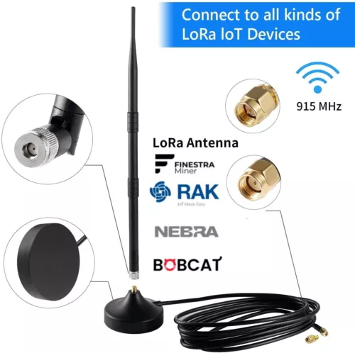 Helium Hotspot Miner 5.8 dBi Indoor Antenna & Magnet Base for RAK Nebra Bobcat