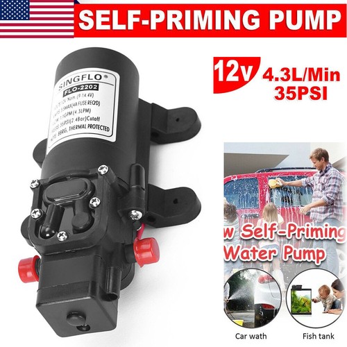 12V Water Pump Self Priming Camping Boat Caravan Pressure Tap 4.3Lpm Faucet - Picture 2 of 19