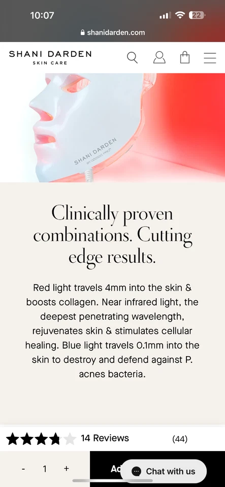 Máscara de luz LED Shani Darden de Deesse Pro Foto 3 de 4