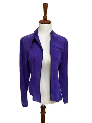Montevideo Uruguay  women's purple buttery soft Suede leather Jacket XS/S