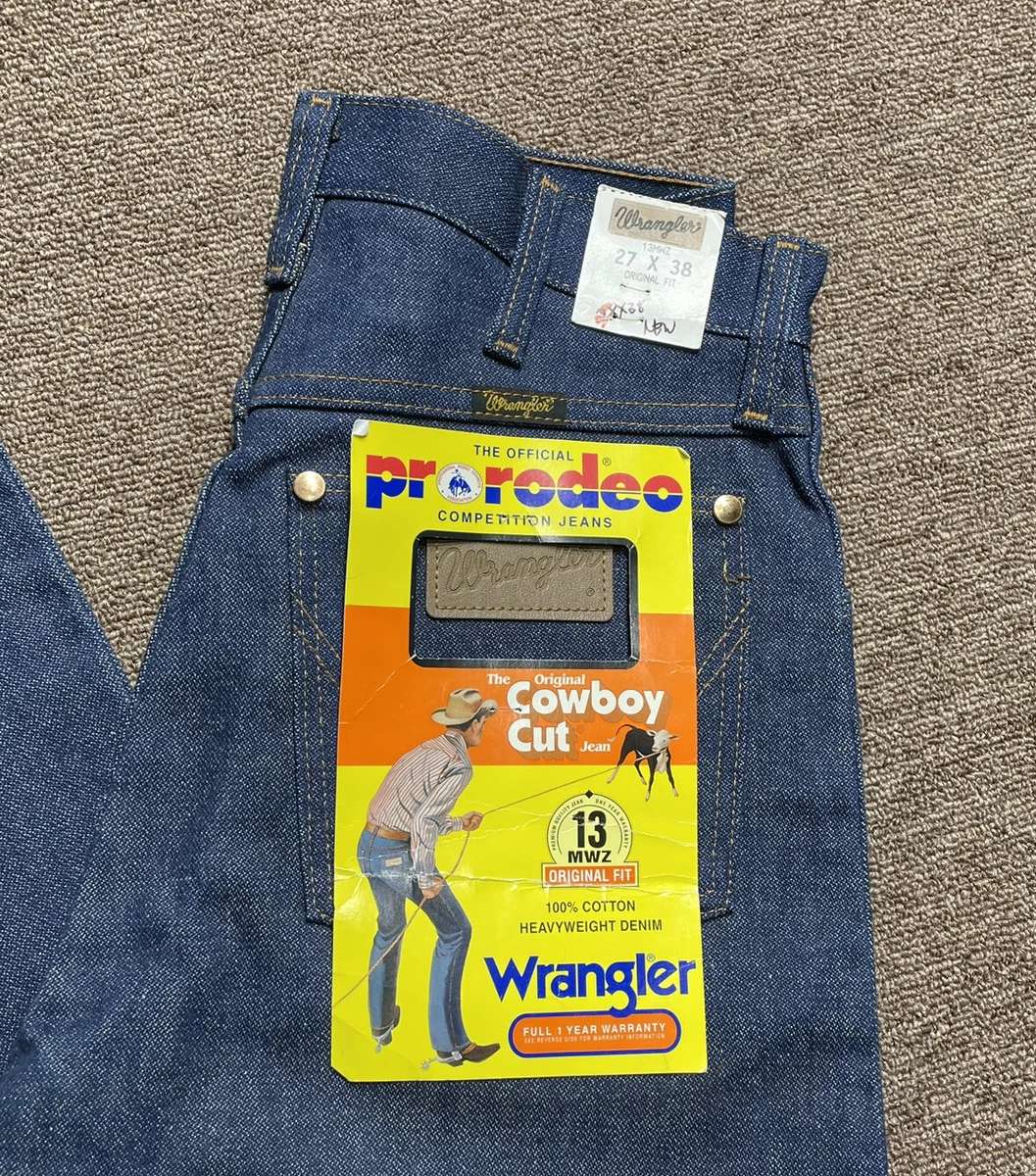 Vintage Deadstock Wrangler Jeans Pro Rodeo Cowboy Cut Mens 27x38 Made in USA NWT
