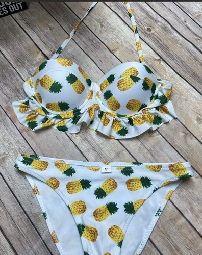 Bikini de piña con soporte de colador con alambre nuevo sin etiquetas tamaño mediano 2 piezas - Imagen 2 de 10