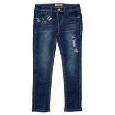 Girls Size 4 Bling Skinny Jeans by Famous Maker Denim Pants BC799