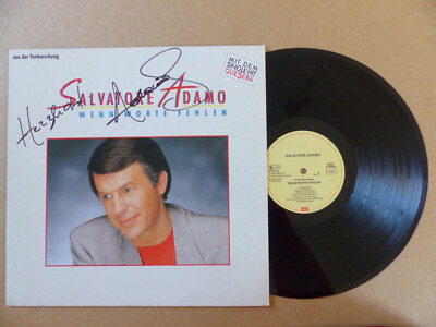 SALVATORE ADAMO signed autograph signed ''WHEN WORDS ARE MISSING'' vinyl record