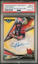 Cam Rising 2022 Bowman University's Best GOLD AUTO REFRACTOR #/50 Utah PSA 10