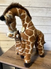Miyoni by Aurora Giraffe Mother Baby Kisses Plush Stuffed Animal 15in