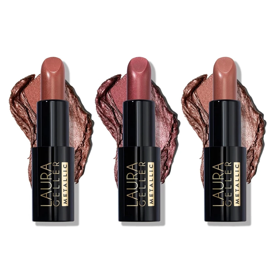 Luxurious Metallic Lipstick Trio - Safari Blaze, Whimsical Wine & Nifty Neutral - Image 3 of 4