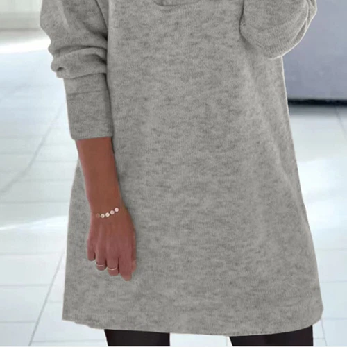 Women's Button Sweatshirt Loose Tank Dress Long Sleeve Sweater Casual Top Shirt - Bild 12 von 22